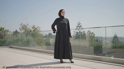 MIA Girls Abaya — Gathered Ruffles